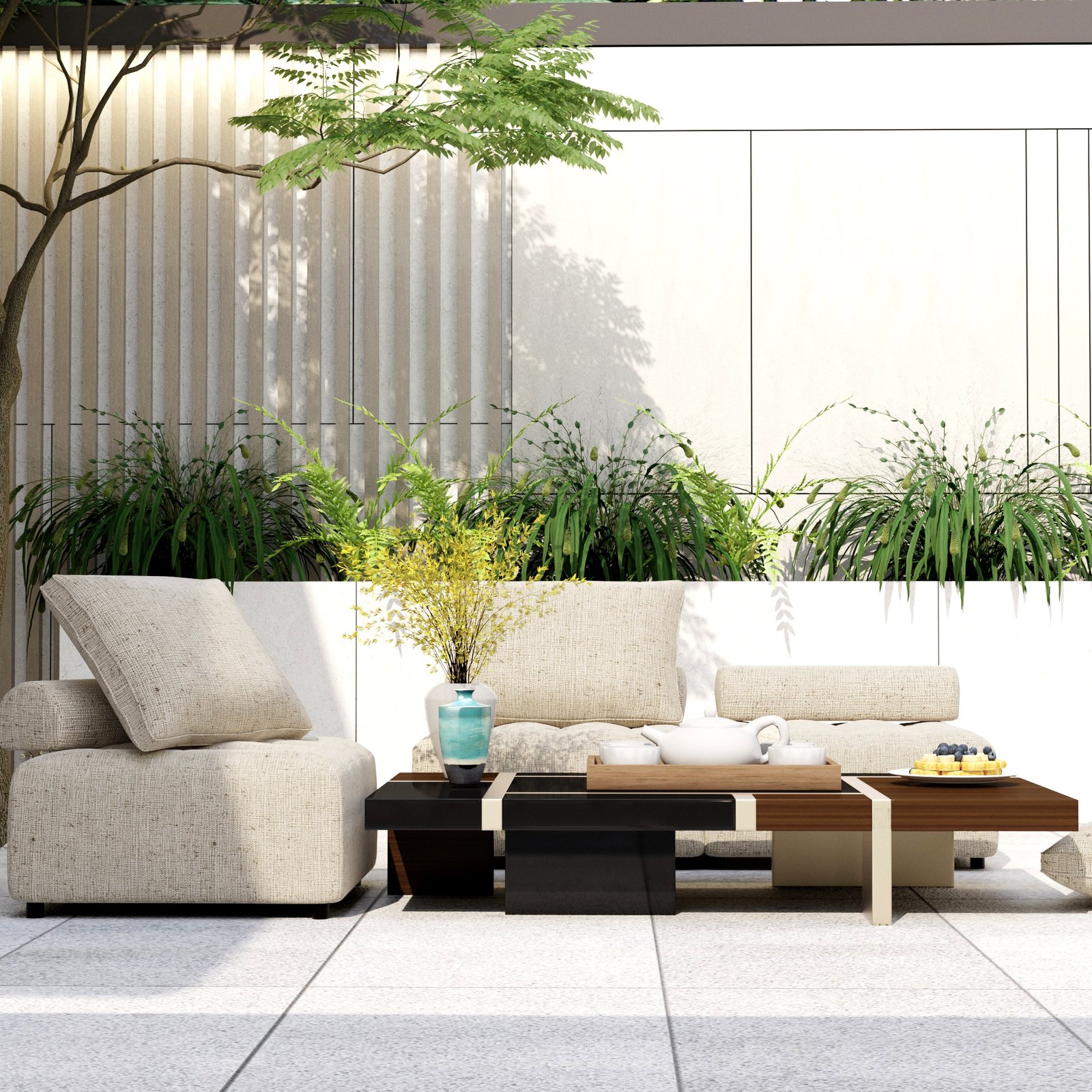 Outdoor Modular Sofa, with Aluminum Structure, Support Cushion and Back Cushion Cover-Removable, Fade-resistant, Waterproof Sofa Cover Included,Light Brown(The rate : Based on a single piece ) photo review