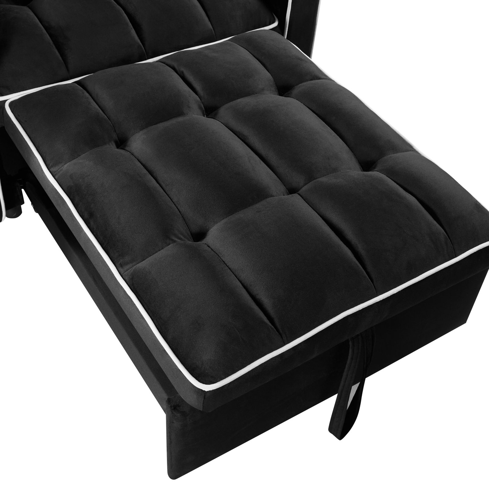 Convertible Sleeper Chair Sofa Bed Adjustable Pull Out Sleeper Chair Bed Multi-Pockets Folding Sofa Bed for Living Room Bedroom Small Space,3-in-1 Sofa Bed, (Black) photo review