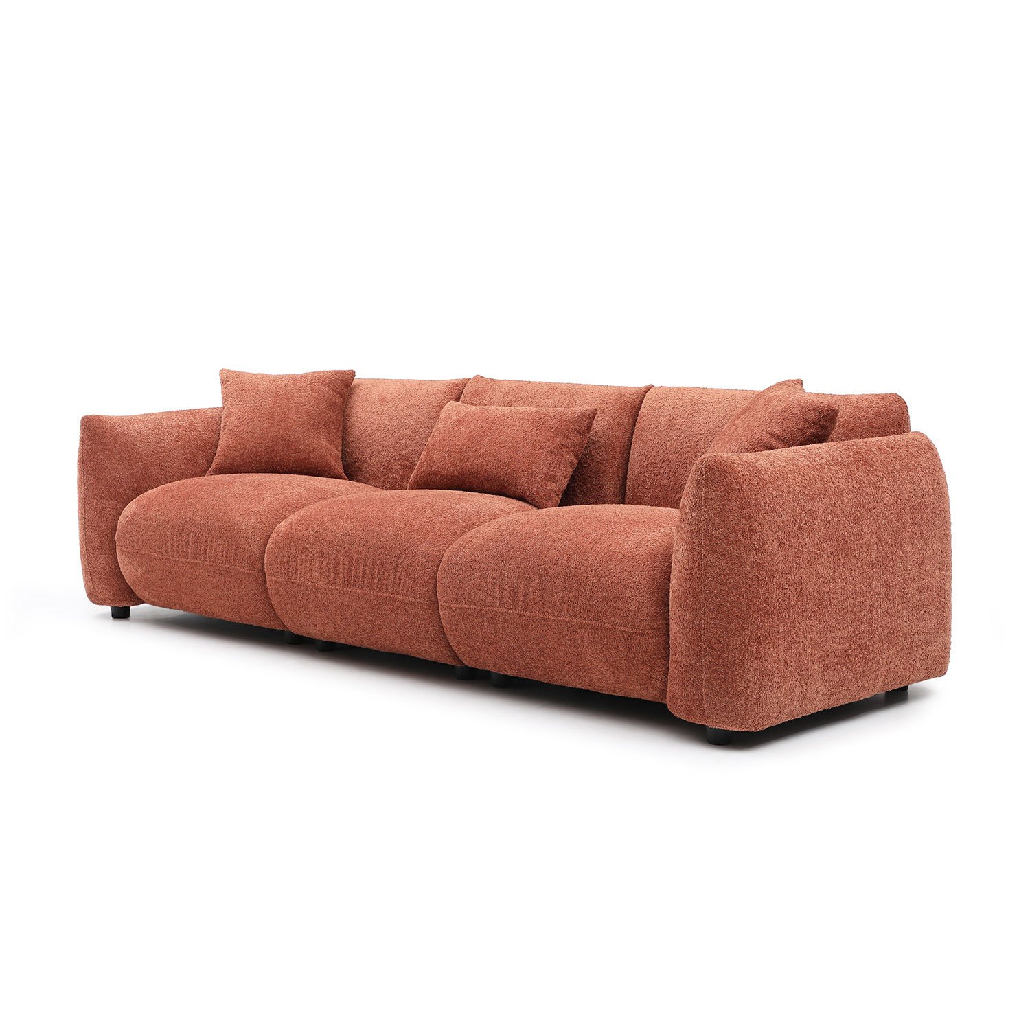 Mid Century Modern Couch 3-Seater Sofa for Livingroom, Orange photo review