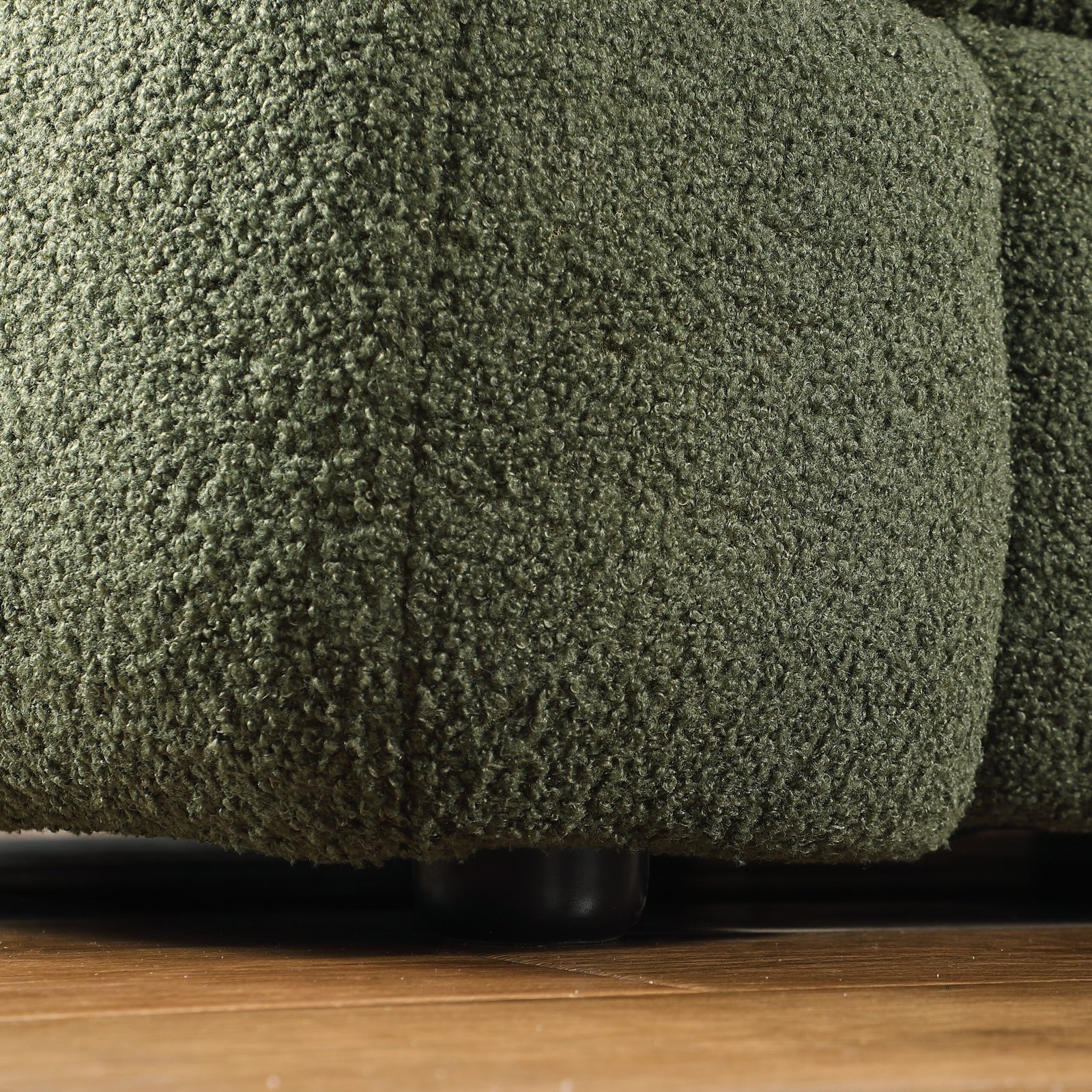 62.2length ,35.83" deepth ,human body structure for USA people,  marshmallow sofa,boucle sofa ,OLIVE GREEN 2S BOUCLE photo review