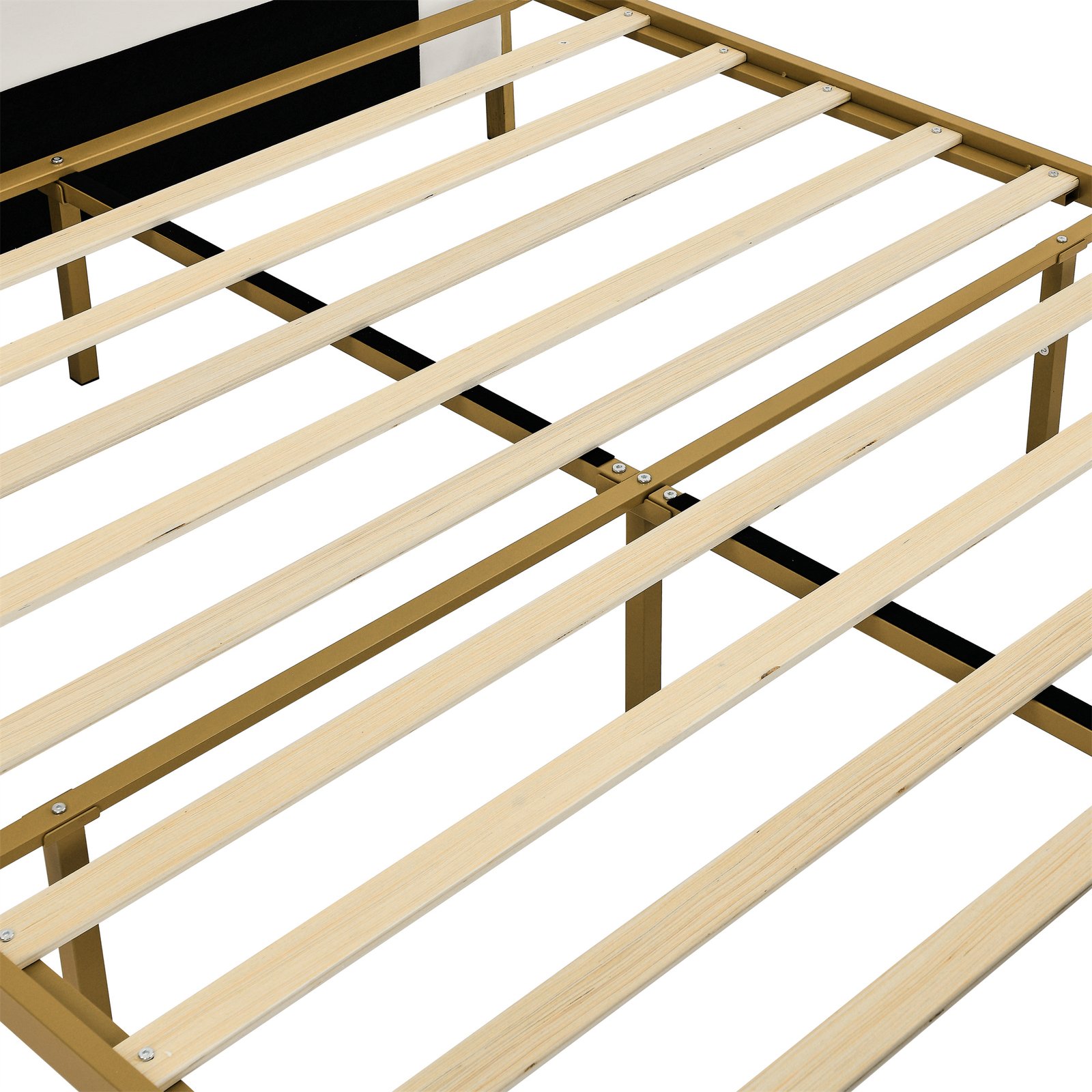 Queen Size Bed Frame,Upholstered Platform Bed & High headboard with Wood Slat Support,No Box Spring Needed,Easy Assembly, Velvet White photo review