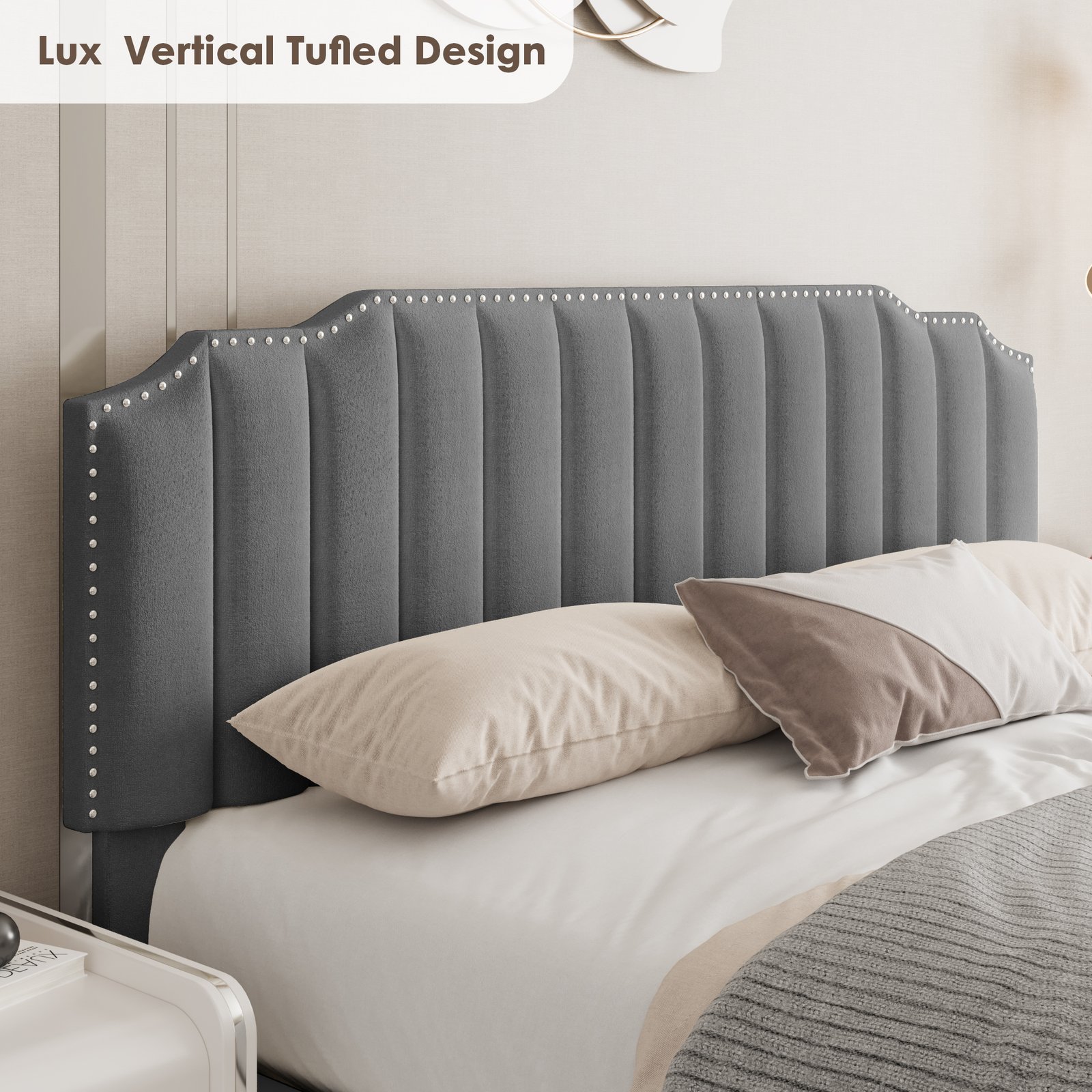 LIFT UP QUEEN SIZE BED VELVET GREY photo review