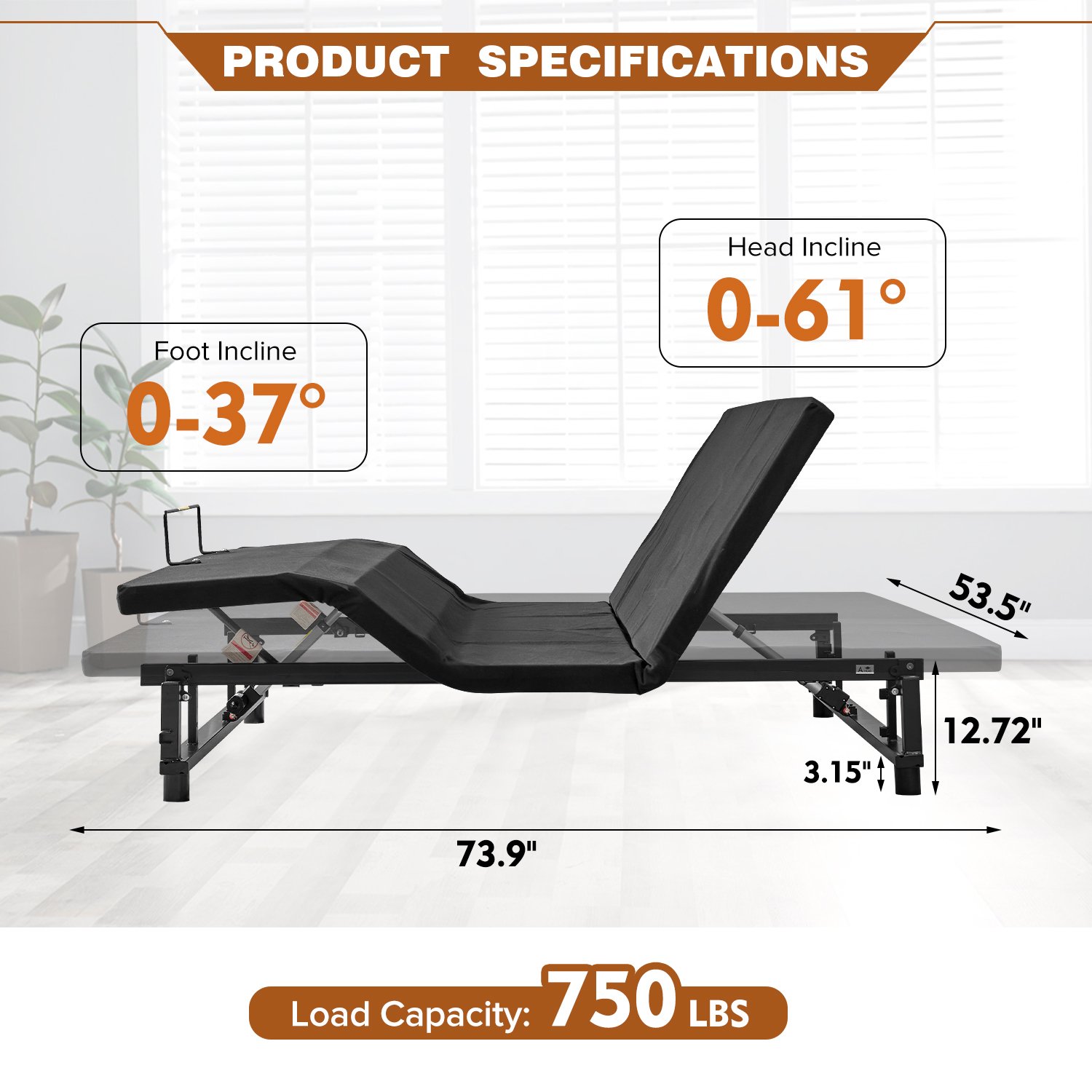 Adjustable Bed Base Frame Head and Foot Incline Quiet Motor Full Size Zero Gravity photo review