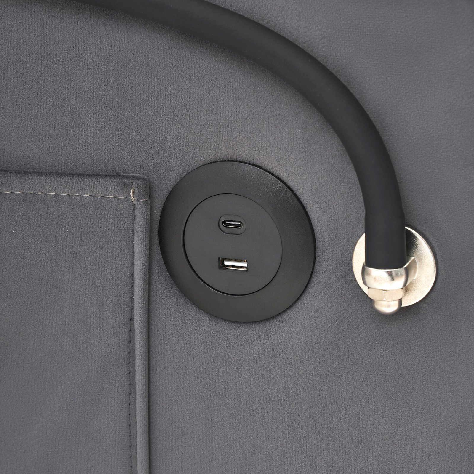 1 versatile foldable sofa bed in 3 lengths, modern sofa sofa sofa velvet pull-out bed, adjustable back and with USB port and ashtray and swivel phone stand dark grey photo review