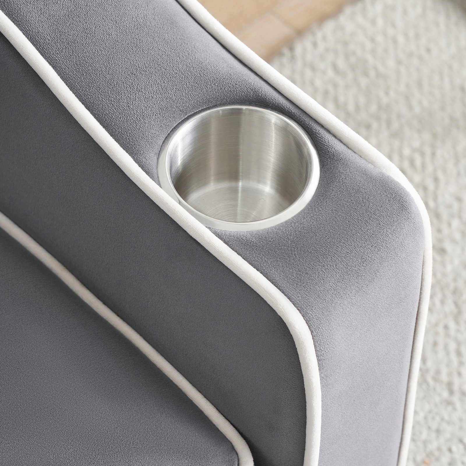 1 versatile foldable sofa bed in 3 lengths, modern sofa sofa sofa velvet pull-out bed, adjustable back and with USB port and ashtray and swivel phone stand dark grey photo review