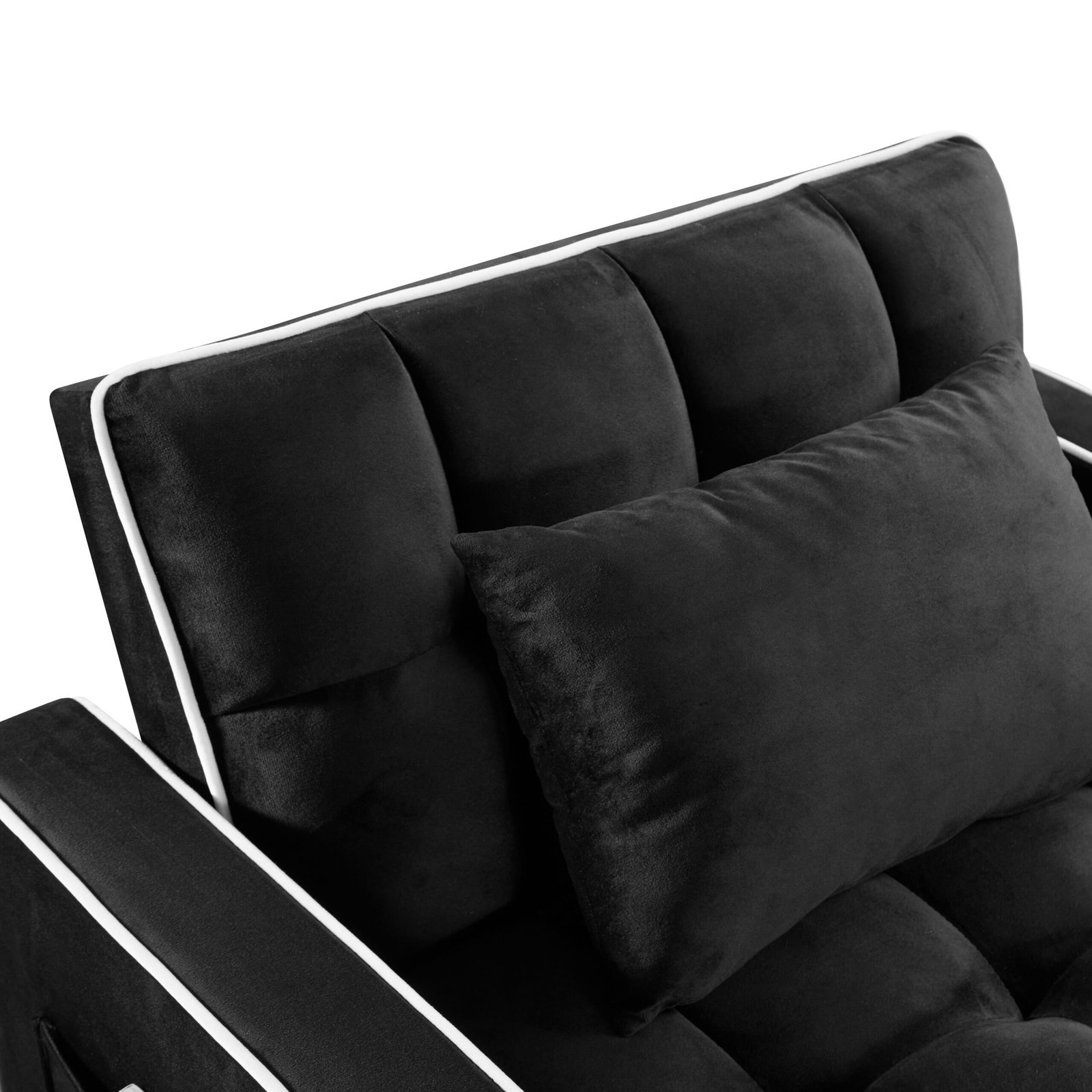 Convertible Sleeper Chair Sofa Bed Adjustable Pull Out Sleeper Chair Bed Multi-Pockets Folding Sofa Bed for Living Room Bedroom Small Space,3-in-1 Sofa Bed, (Black) photo review