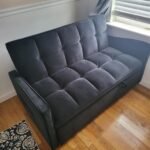 Folding sofa bed, adjustable back, access sofa, recliner, single bed, orange photo review