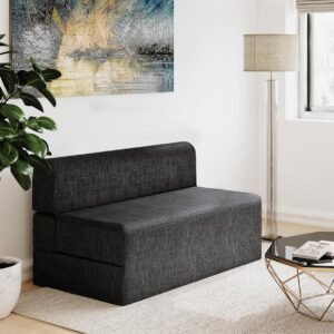 uberlyfe Xtra Long 2-Seater Sofa Cum Bed | 1-Year Warranty | Double Mattress, Sofacum Bed for Tall People | 15" Sofa Height | Living Room Sofa Bed 4' X 6.5' Feet