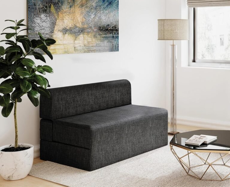 uberlyfe Xtra Long 2-Seater Sofa Cum Bed | 1-Year Warranty | Double Mattress, Sofacum Bed for Tall People | 15" Sofa Height | Living Room Sofa Bed 4' X 6.5' Feet