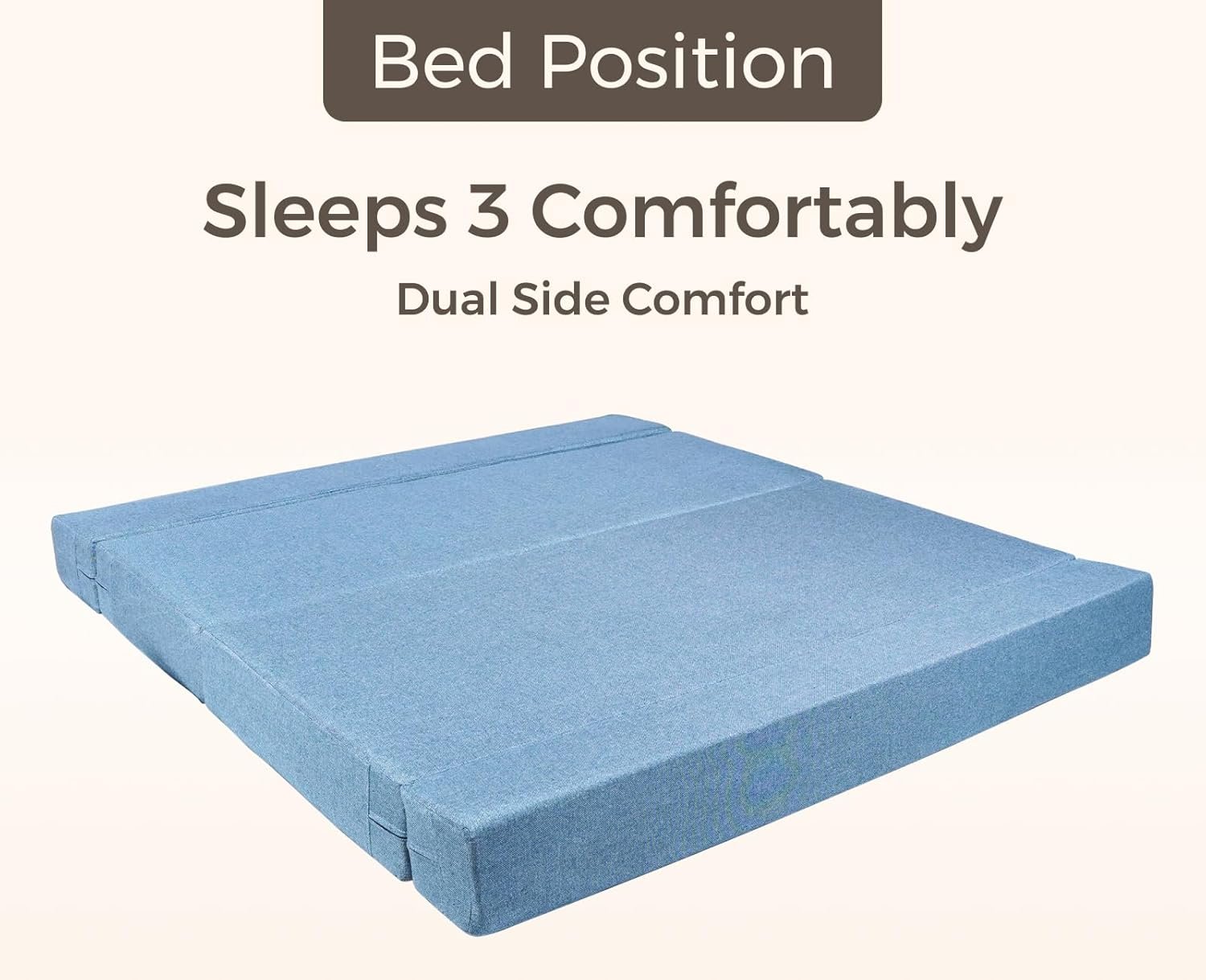 uberlyfe Basics 3 Seater Sofa Cum Bed | Jute Fabric Washable Cover | 2 Cushions Pattern | 5' X 6' Feet photo review