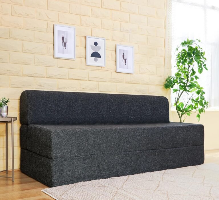 uberlyfe 3 Seater Sofa Cum Bed | Jute Fabric Washable Cover | 6' X 6' Feet
