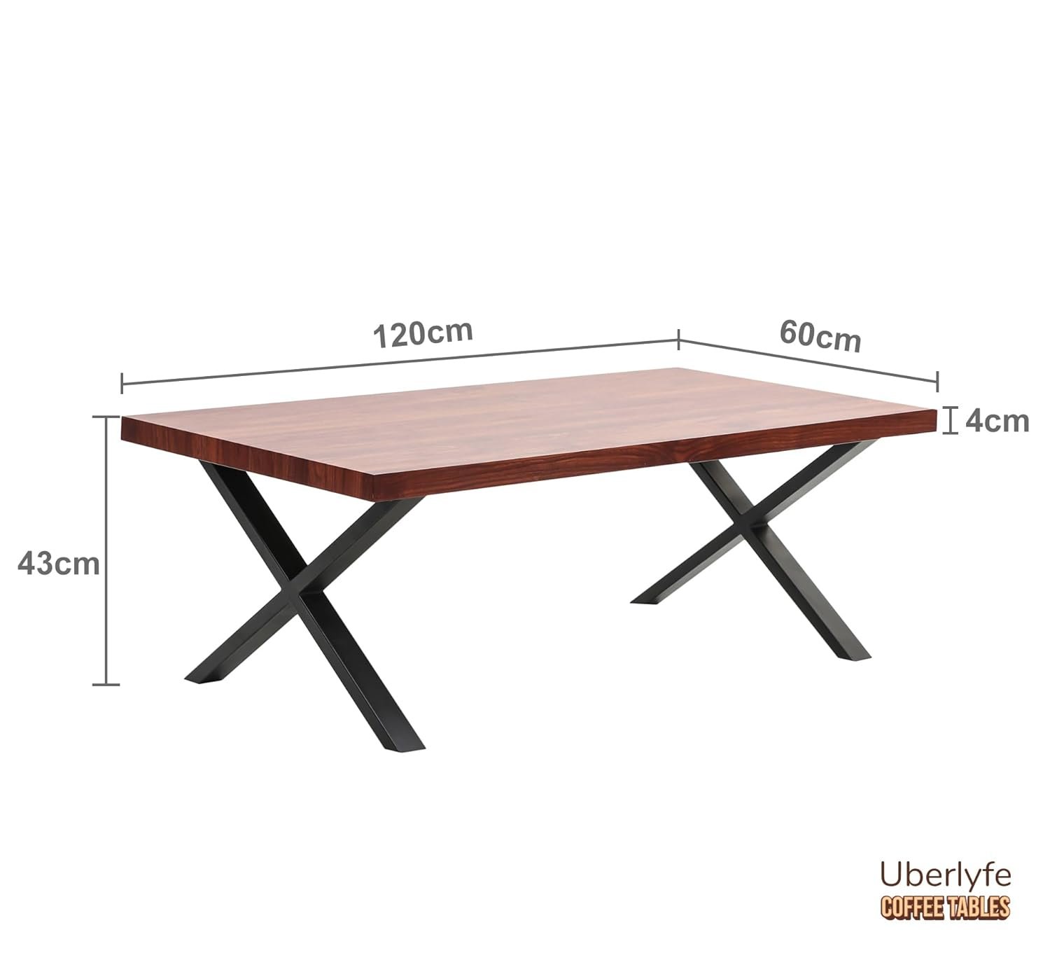 uberlyfe Coffee Table for Living Room, Cocktail Table, Center Table for Bedroom, Office | Teak Wood Finish | Large photo review