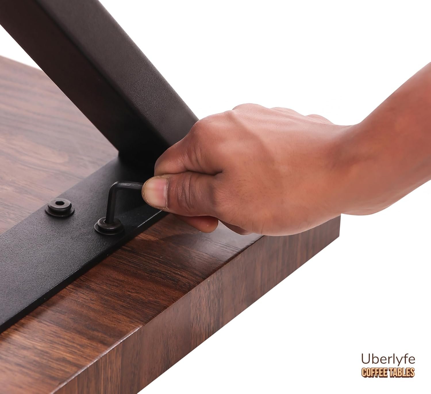 uberlyfe Coffee Table for Living Room, Cocktail Table, Center Table for Bedroom, Office | Teak Wood Finish | Large photo review