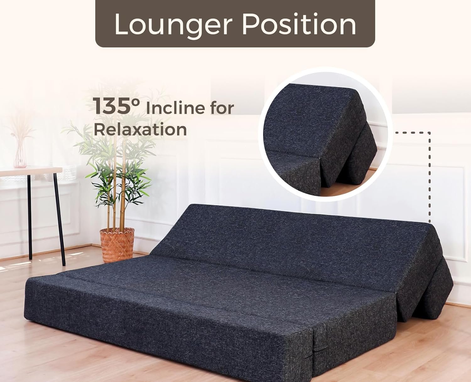 uberlyfe 3 Seater Sofa Cum Bed | Jute Fabric Washable Cover | 6' X 6' Feet photo review